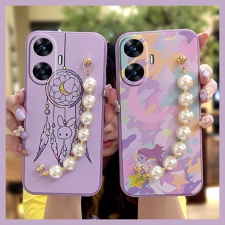 protective case Liquid silicone shell Phone Case For OPPO Realme C55/Narzo N55 Bear bracelet Skin-friendly feel cute