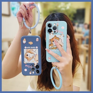 Back Cover protective case Phone Case For iphone 13 Pro Max Camera all inclusive Cartoon soft shell bracelet   Solid color
