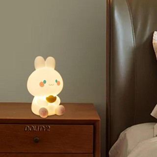 [Dolity2] โคมไฟซิลิโคน รูปสัตว์ กระต่าย ปรับความสว่างได้ 3 ระดับ ชาร์จ USB เปลี่ยนสีได้ สําหรับนอนหลับ ยืนกลางคืน ห้องเด็ก