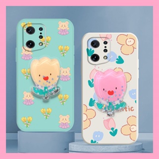 Skin-friendly feel Simplicity Phone Case For OPPO Find X5 quicksand cute phone case Cartoon Rotatable stand ins The New