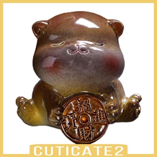 [Cuticate2] ฟิกเกอร์รูปปั้นแมว ขนาดเล็ก สําหรับตกแต่งบ้าน ห้องนอน โต๊ะน้ําชา เพื่อนรักชา