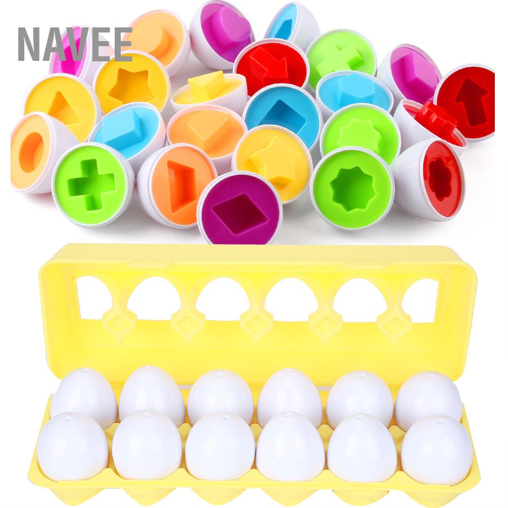 navee-12pcs-matching-eggs-ชุดของเล่นสำหรับเด็ก-early-educational-recognition-learning-toy-game
