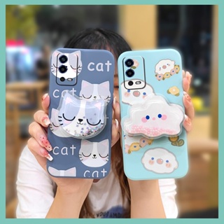 Liquid silicone shell protective case Phone Case For OPPO A55 4G ins Rotatable stand cute Skin feel silicone Simplicity