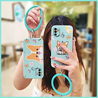 Skin feel silicone cute Phone Case For OPPO A53 2020/A32 2020/A33 2020/A53S ring Solid color protective case wristband