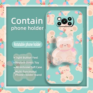 cute Rotatable stand Phone Case For Xiaomi Poco X3 NFC/X3 Pro/X3 ins Cartoon Glitter Anti-fall protective case