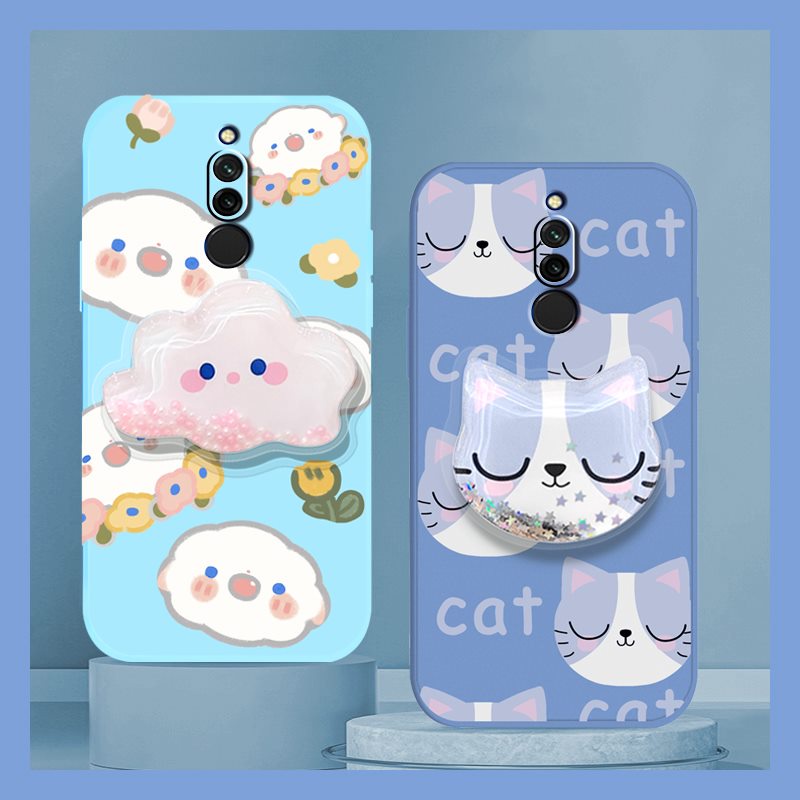 cartoon-skin-feel-silicone-phone-case-for-redmi-8-the-new-protective-case-skin-friendly-feel-quicksand-cute-simplicity