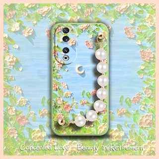 soft shell Bear bracelet Phone Case For Honor90 Lens bump protection Camera all inclusive Skin-friendly feel Pearl bracelet