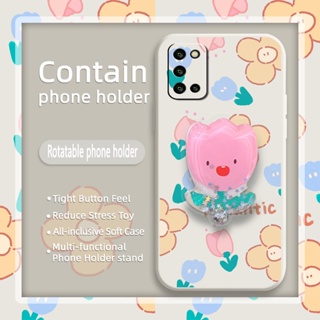 Skin-friendly feel Cartoon Phone Case For Samsung Galaxy A03S/SM-A037G The New Rotatable stand quicksand phone case
