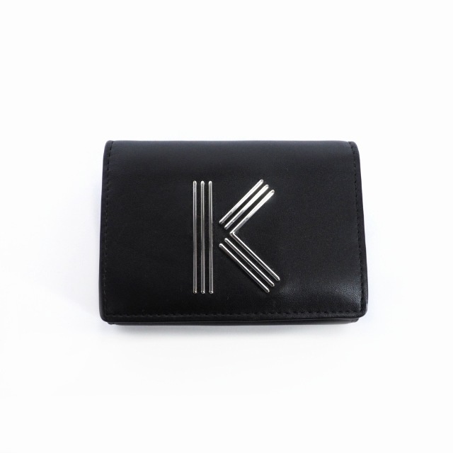 Kenzo KENZO K bag logo trifold wallet mini wallet black Direct from