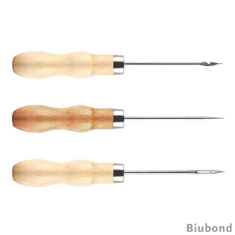 biubond-อุปกรณ์เจาะรู-ด้ามจับไม้-สําหรับเย็บผ้าหนัง-งานฝีมือ-3-ชิ้น