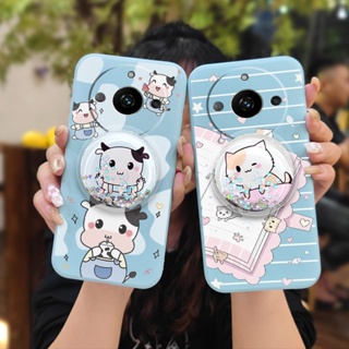 Glitter Skin-friendly feel Phone Case For OPPO Realme11 Cartoon ins protective case Simplicity cute Rotatable stand quicksand