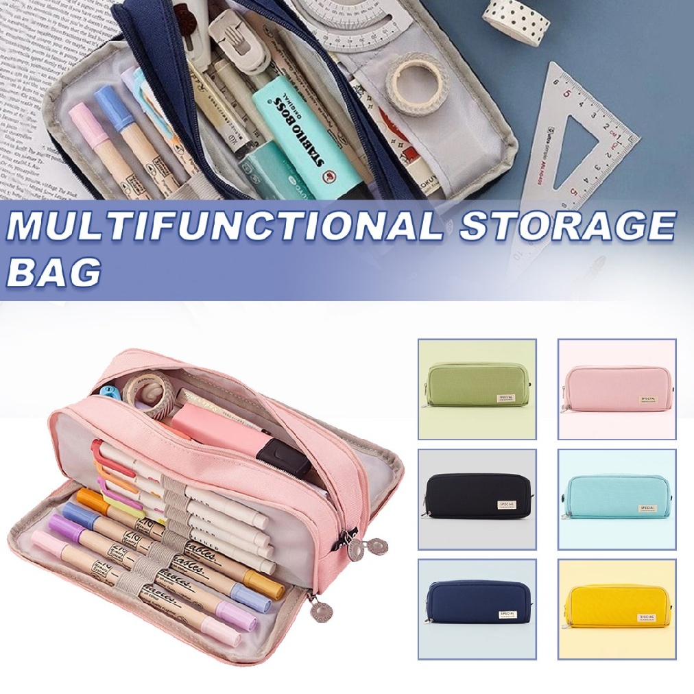 aimy-zipper-pencil-case-large-capacity-pouch-double-side-organizer-makeup-bag