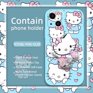 Rotatable stand ins Phone Case For iphone14 Glitter Cartoon The New quicksand phone case protective case Simplicity