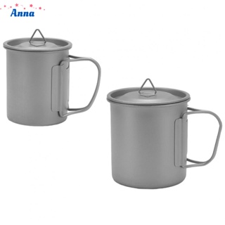 【Anna】300/450ML Titanium Cup with Lid Portable Camping Coffee Mug Ultralight Beer Cup