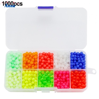 【Anna】1000pcs Fishing Beads Assortment Set Soft Plastic Oval Round Fishing Bait Eggs