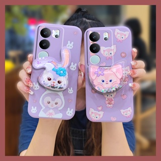 Skin feel silicone Glitter Phone Case For VIVO S17 Pro/S17 protective case cute Skin-friendly feel Rotatable stand quicksand