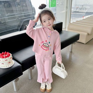 พร้อมส่ง เสื้อกันหนาวแขนยาว มีฮู้ด พิมพ์ลายเค้ก สไตล์เกาหลี ญี่ปุ่น แฟชั่นฤดูใบไม้ผลิ ฤดูใบไม้ร่วง สําหรับเด็กผู้หญิง 2023