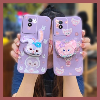 Skin-friendly feel Glitter Phone Case For VIVO Y02 4G ins protective case Simplicity The New Rotatable stand