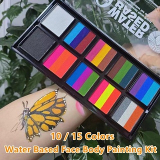 พาเลทสีน้ํามัน 10 สี 15 สี สําหรับแต่งหน้าฮาโลวีน ปาร์ตี้