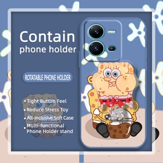 Skin-friendly feel Cartoon Phone Case For VIVO V25 5G/V25E 4G/X80 Lite ins Liquid silicone shell The New Skin feel silicone