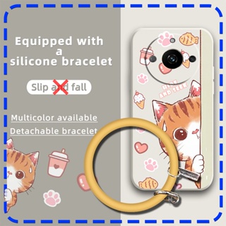 Liquid silicone shell Cartoon Phone Case For OPPO Realme11 ring cute Skin feel silicone phone case Skin-friendly feel
