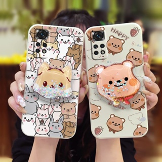 cute phone case Phone Case For Redmi Note11 4G Global/Note11S 4G Simplicity quicksand Skin-friendly feel Rotatable stand