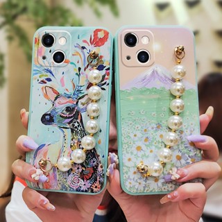 Camera all inclusive Bear bracelet Phone Case For iphone14 Anti-fall Solid color soft shell Skin-friendly feel