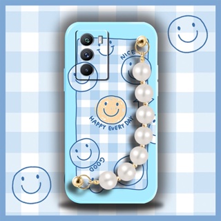 Lens package Skin feel silicone Phone Case For VIVO Neo5S cute Nordic style Simplicity Cartoon Solid color Pearl bracelet