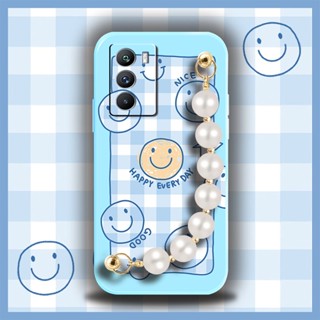 Lens package Skin feel silicone Phone Case For VIVO Neo5S cute Nordic style Simplicity Cartoon Solid color Pearl bracelet