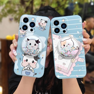 Anti-fall Cartoon Phone Case For iphone14 Pro ins Simplicity protective case phone case quicksand cute Liquid silicone shell