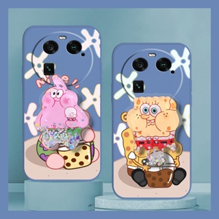 Cartoon Skin-friendly feel Phone Case For OPPO Find X6 Rotatable stand quicksand The New Skin feel silicone cute phone case