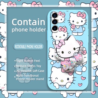 Cartoon Liquid silicone shell Phone Case For Samsung Galaxy S23/SM-911U cute Skin feel silicone phone case Glitter