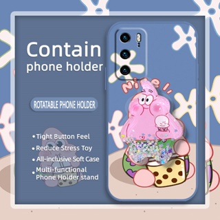 Cartoon Simplicity Phone Case For Huawei P40 Skin feel silicone Skin-friendly feel ins Rotatable stand Anti-fall