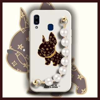 phone case Pearl bracelet Phone Case For Samsung Galaxy A30/A20/M10s Cartoon cute Solid color Lens package Nordic style