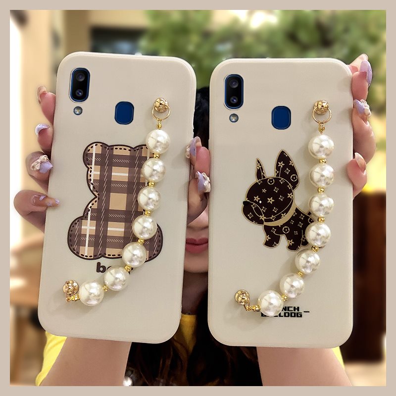 phone-case-pearl-bracelet-phone-case-for-samsung-galaxy-a30-a20-m10s-cartoon-cute-solid-color-lens-package-nordic-style