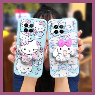 quicksand Skin feel silicone Phone Case For VIVO X90 5G/V2241A Simplicity Glitter cute Rotatable stand Skin-friendly feel