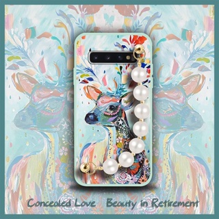 Nordic style Bear bracelet Phone Case For Samsung Galaxy S10/SM-G973N phone case Back Cover Anti-fall Pearl bracelet