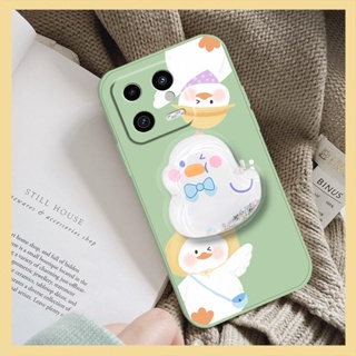 cute phone case Phone Case For Xiaomi 13 protective case Liquid silicone shell Skin feel silicone Rotatable stand Cartoon