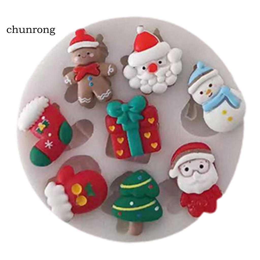 chunrong-แม่พิมพ์ซิลิโคน-ทนความร้อนสูง-ลายคริสต์มาส-ซานต้า-สโนว์แมน-และถุงเท้า-สําหรับเตาอบ-เทศกาลคริสต์มาส