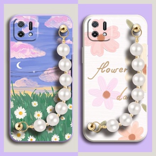 Back Cover Solid color Phone Case For OPPO A16K phone case Lens bump protection Pearl bracelet Simplicity Skin-friendly feel