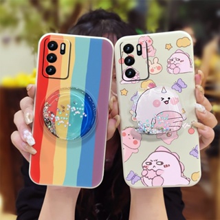 Simplicity Glitter Phone Case For OPPO A16/A16s/A54s quicksand Anti-fall protective case Rotatable stand The New Cartoon