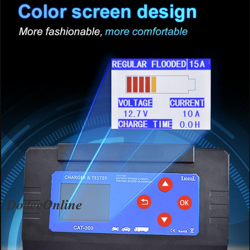 เครื่องชาร์จแบตเตอรี่-15a-ชาร์จเร็ว-และทดสอบแบตเตอรี่-cat-300-agm-gel-รุ่น-lancol-cat-300-dd