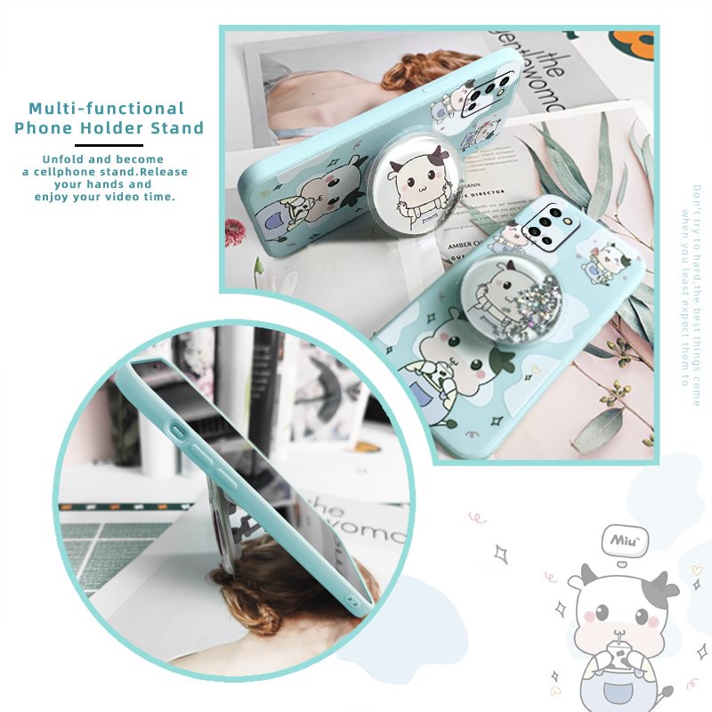 cute-cartoon-phone-case-for-samsung-galaxy-a03s-sm-a037g-liquid-silicone-shell-rotatable-stand-simplicity-protective-case