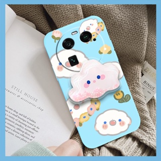 Cartoon Simplicity Phone Case For OPPO Find X6 phone case cute Rotatable stand Liquid silicone shell ins Glitter