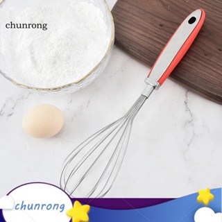 Chunrong ตะกร้อตีไข่ สเตนเลส ด้ามจับยาง ยาว 12 นิ้ว กันลื่น สําหรับทําอาหาร ผสมแป้ง