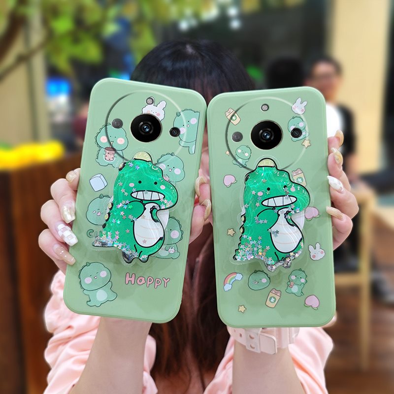 cute-simplicity-phone-case-for-oppo-realme11-rotatable-stand-liquid-silicone-shell-phone-case-ins-skin-feel-silicone