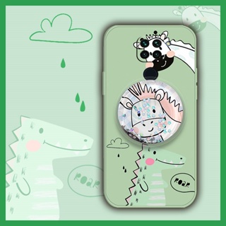 quicksand Skin feel silicone Phone Case For Redmi Note9/Redmi 10X 4G Cartoon Rotatable stand Simplicity Anti-fall phone case