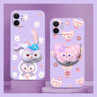 cute phone case Phone Case For iphone 12 Mini protective case Glitter quicksand Rotatable stand ins Liquid silicone shell
