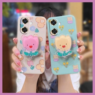 cute Liquid silicone shell Phone Case For Huawei Enjoy60 Rotatable stand ins protective case Skin feel silicone phone case