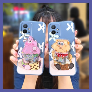 The New cute Phone Case For IQOO Z6 Glitter Cartoon Rotatable stand phone case Simplicity quicksand Skin-friendly feel ins